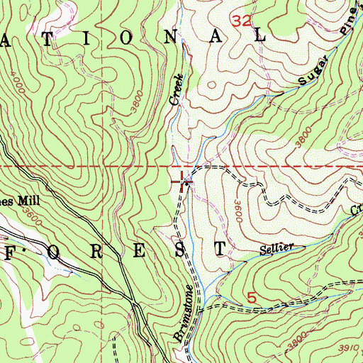Topographic Map of Sugar Pine Canyon, CA