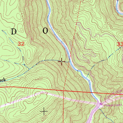 Topographic Map of Sugar Pine Creek, CA