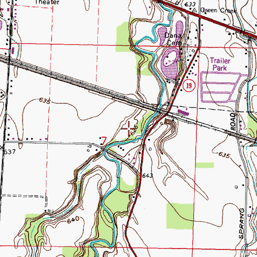 Topographic Map of Catalpa Grove, OH