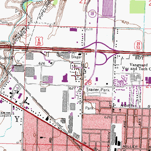 Topographic Map of Mill Mobile Home Park, OH