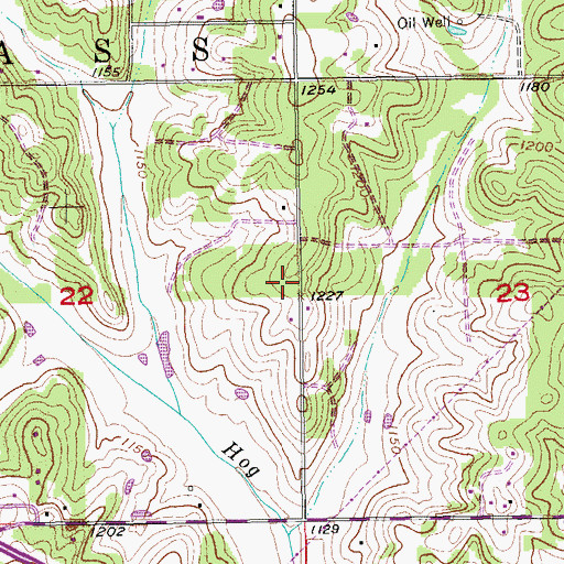 Topographic Map of Living Faith Ministries, OK