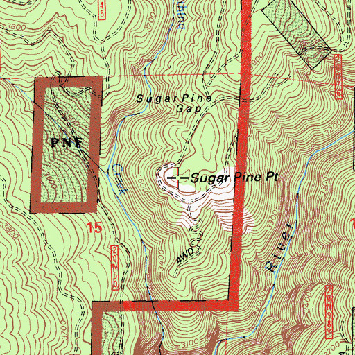 Topographic Map of Sugar Pine Point, CA