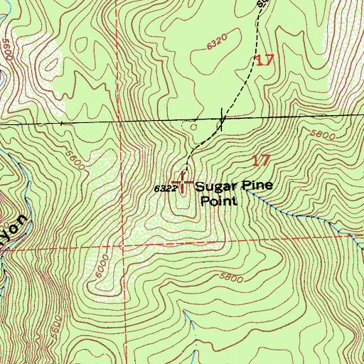 Topographic Map of Sugar Pine Point, CA