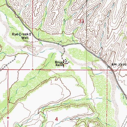 Topographic Map of Brown Ranch, AZ