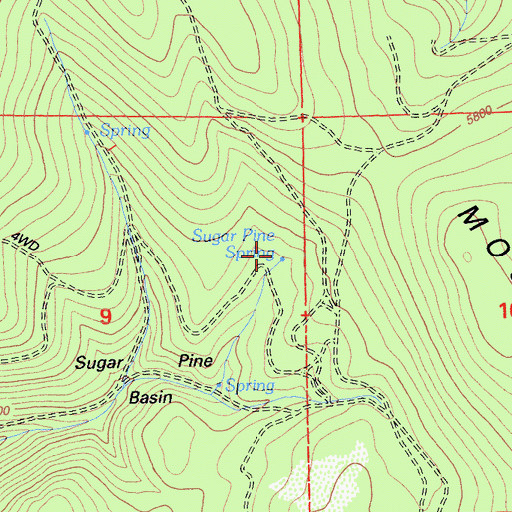 Topographic Map of Sugar Pine Spring, CA