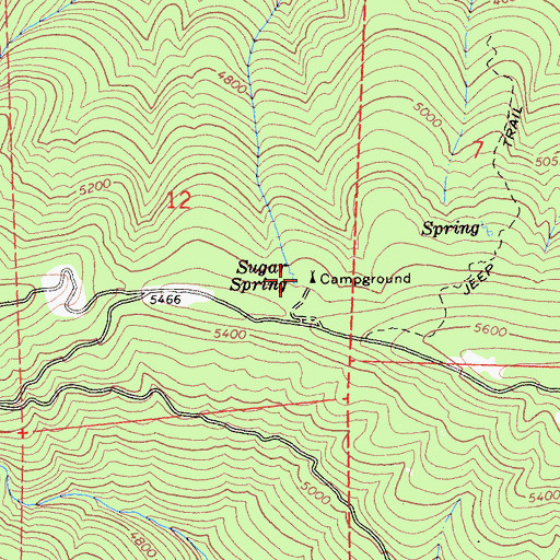 Topographic Map of Sugar Spring, CA