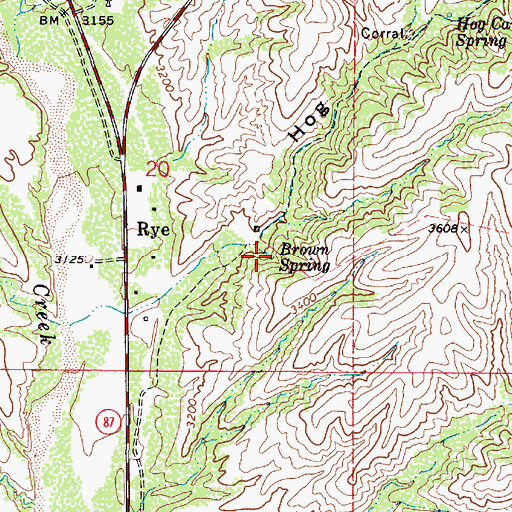 Topographic Map of Brown Spring, AZ