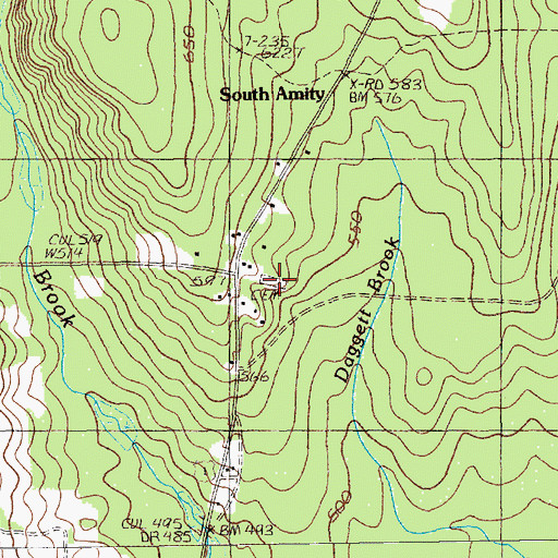 Topographic Map of South Amity Cemetery, ME