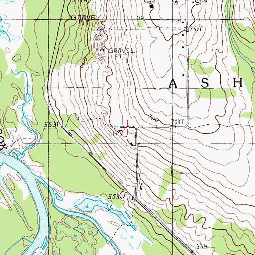 Topographic Map of Alieff Cemetery, ME