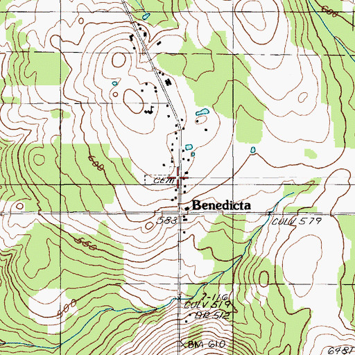 Topographic Map of Saint Benedict Cemetery, ME
