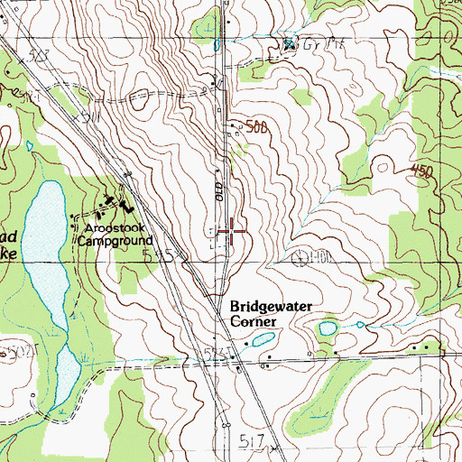 Topographic Map of Bridgewater Corner Cemetery, ME