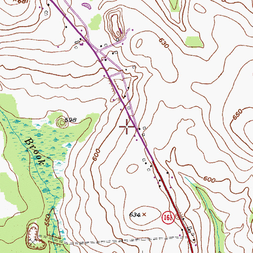 Topographic Map of New Holy Rosary Cemetery, ME