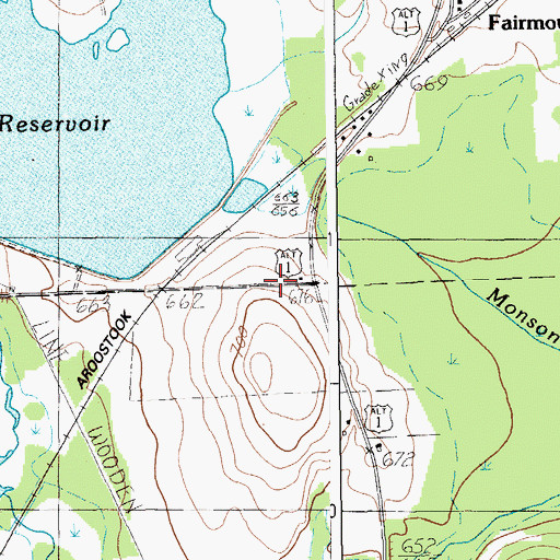 Topographic Map of Knight Cemetery, ME