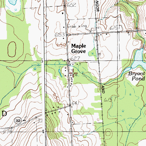 Topographic Map of Haines Maple Grove Cemetery, ME