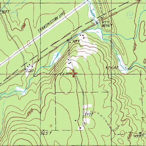 Topographic Map of Eastman Cemetery, ME