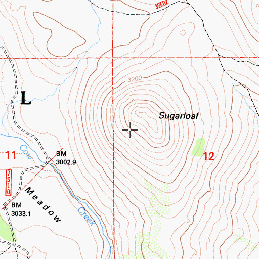 Topographic Map of Sugarloaf, CA