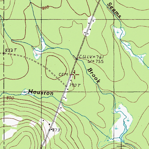 Topographic Map of Hersey Cemetery, ME