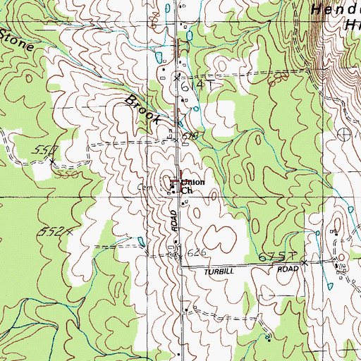 Topographic Map of Union Church Cemetery, ME