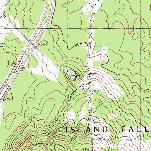 Topographic Map of Saint Agnes Cemetery, ME