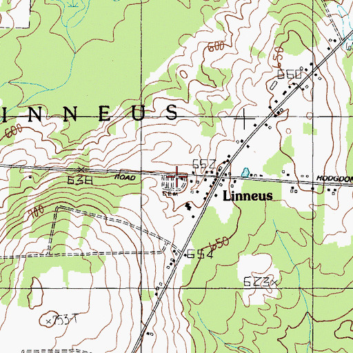 Topographic Map of Linneus Cemetery, ME