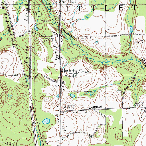 Topographic Map of Littleton Cemetery, ME