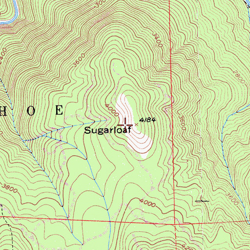 Topographic Map of Sugarloaf, CA