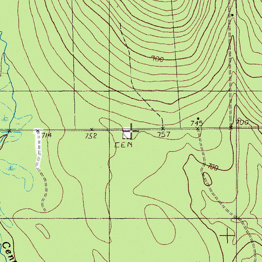 Topographic Map of Oakfield Cemetery, ME