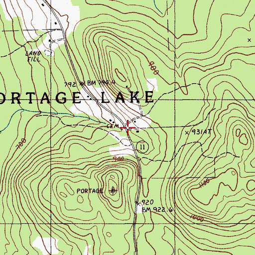 Topographic Map of Goodblood Cemetery, ME