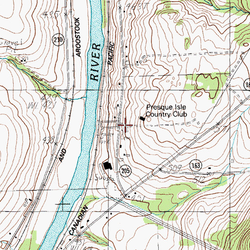 Topographic Map of Beans Cemetery, ME