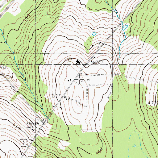Topographic Map of Golden Ridge Cemetery, ME