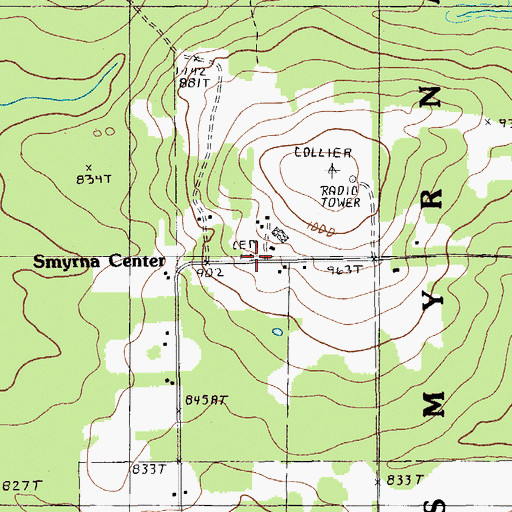 Topographic Map of Stewart Cemetery, ME