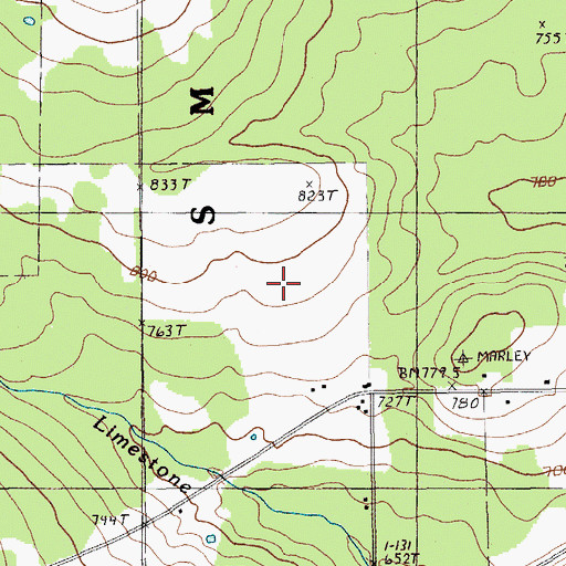 Topographic Map of Amish Cemetery, ME