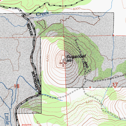 Topographic Map of Sugarloaf, CA