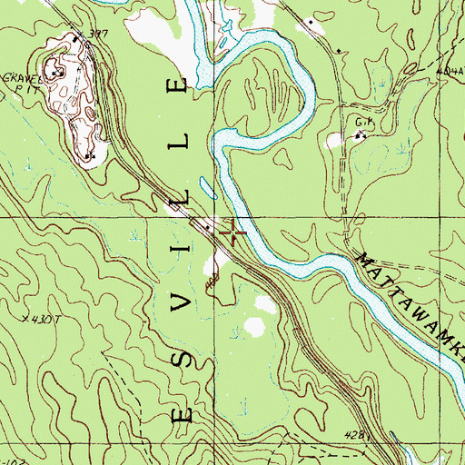 Topographic Map of Tuck Cemetery, ME