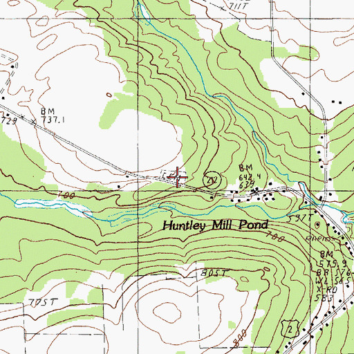 Topographic Map of Merrill Cemetery, ME