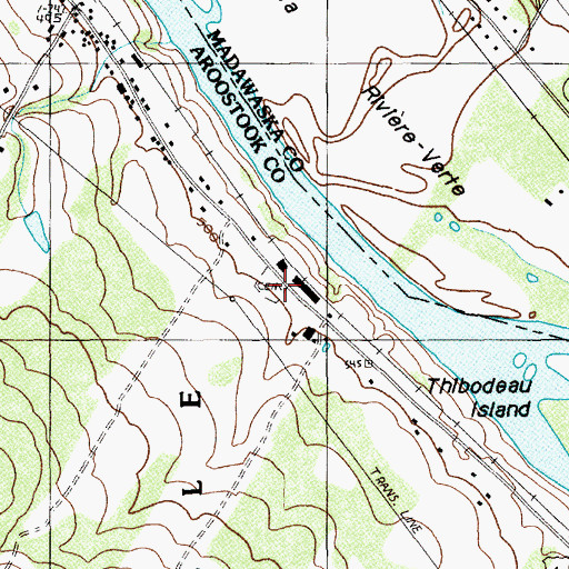 Topographic Map of Saint Gerard Cemetery, ME