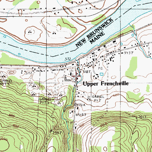 Topographic Map of Saint Luce Cemetery, ME