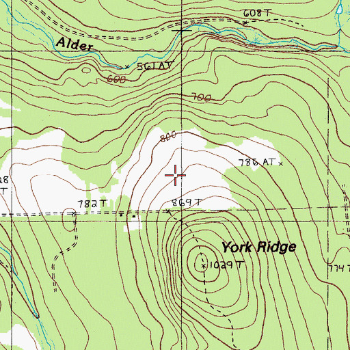 Topographic Map of York Cemetery, ME