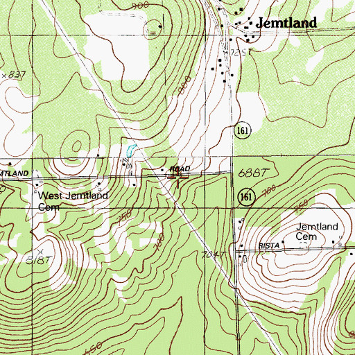 Topographic Map of Hedman Cemetery, ME