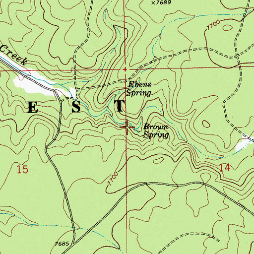 Topographic Map of Brown Spring, AZ