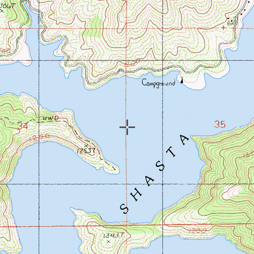 Topographic Map of Sugarloaf Creek, CA