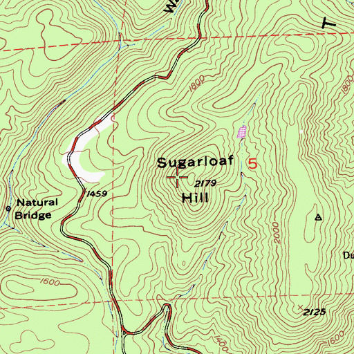 Topographic Map of Sugarloaf Hill, CA