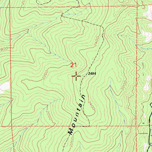 Topographic Map of Sugarloaf Mountain, CA
