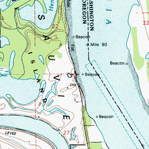 Topographic Map of Henrici Landing Post Light, OR