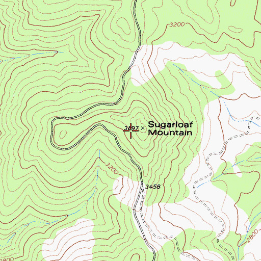 Topographic Map of Sugarloaf Mountain, CA