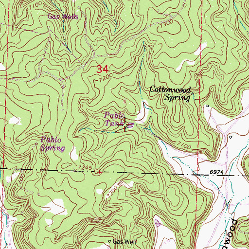 Topographic Map of Pablo Tank, NM