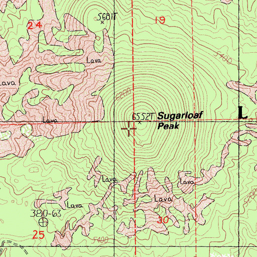 Topographic Map of Sugarloaf Peak, CA