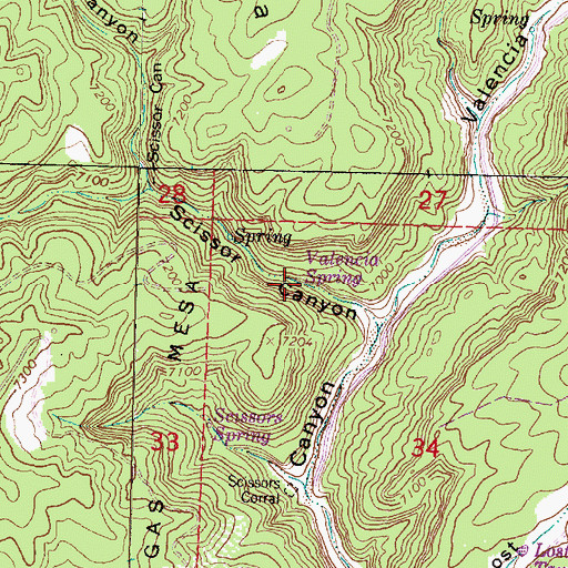 Topographic Map of Valencia Spring, NM