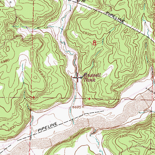 Topographic Map of Russel Tank, NM