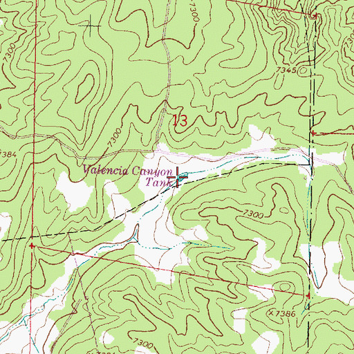 Topographic Map of Valencia Canyon Tank, NM